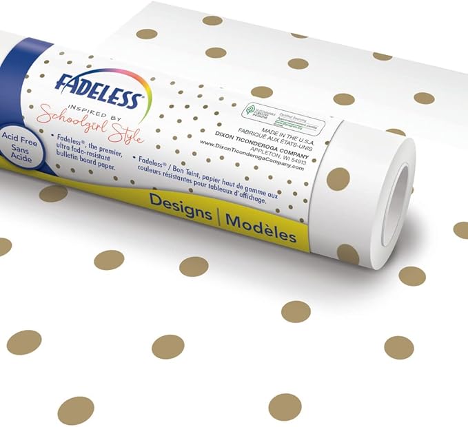 Fadeless Schoolgirl Style Bulletin Board Paper, Little Miss, 47.25" x 50', 1 Roll