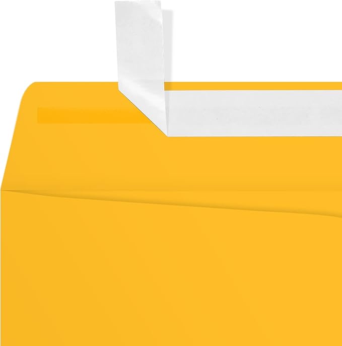 LUXPaper 9 x 12 Open End Envelopes | Peel & Press | Sunflower Yellow | 80lb. Text | 500 Qty