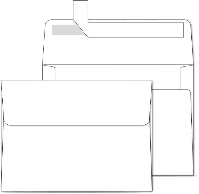 Ohuhu A2 Printable White Self-Seal Envelopes 500-Pack | Bulk A2 4-3/8" x 5-3/4" Envelopes for 4.25x5.5 Cards RSVP Christmas Cards Wedding Invitations Photo Baby Shower