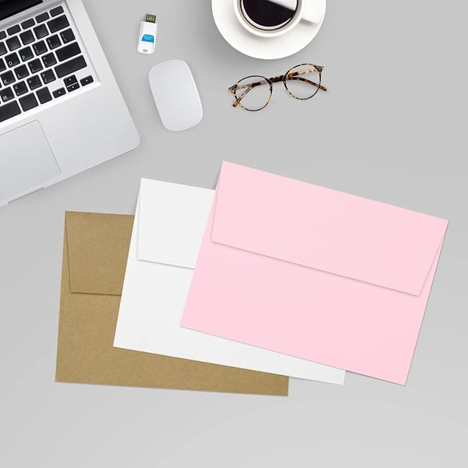 LUXPaper A7 Invitation Envelopes | Peel & Press | 5 1/4" x 7 1/4" | Candy Pink | 80lb. Text | 1,000 Qty