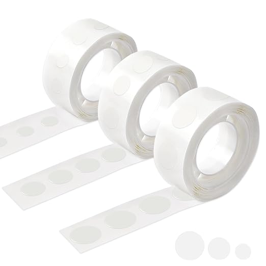 UPINS 300Pcs Glue Points Dots Removable Balloon Glue Adhesive Dots | 3 Rolls Double Sided Tape Dots Stickers, 6 to 15mm, Balloon Glue and Craft Supplies, Holiday Wedding Party Home Wall Decor