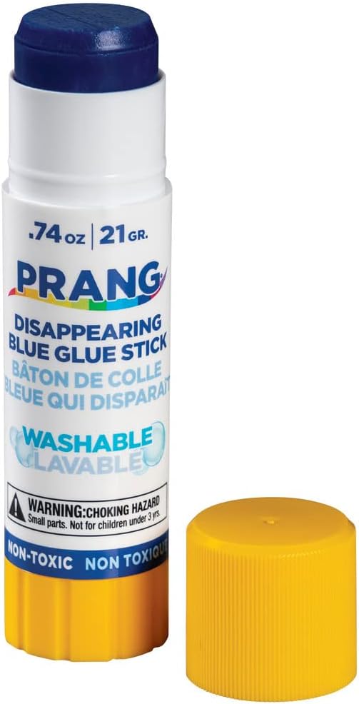 Prang Washable Glue Stick, Blue, .74 Oz., 12 Count