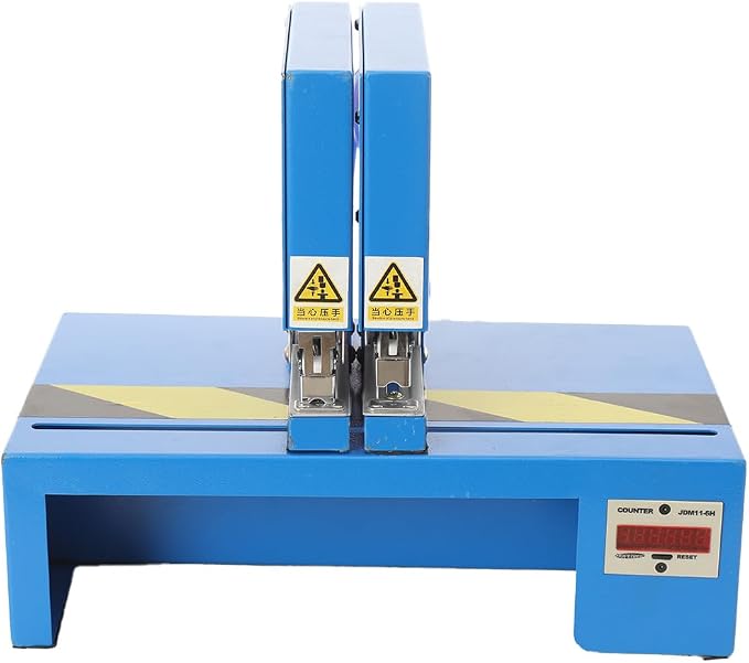 Heavy Duty Smart Dual Head Binder for Office, Electric Smart Stapler Multi-Function Induction Two Head Automatic Pneumatic Binding Machine with Adjustable Spacing 2.5-30cm for Packaging, Print
