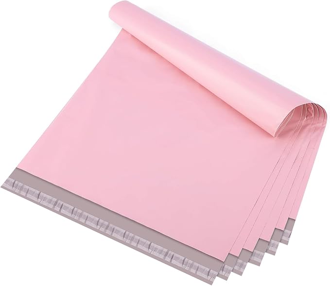 Metronic Poly Mailers 24x24 50 Pack, Extra Large Self Seal Shipping Bags | Strong Adhesive Waterproof Tear-resistant Mailing Envelopes, Packing Bags for Blankets, Clothing, Small Business, Light Pink.