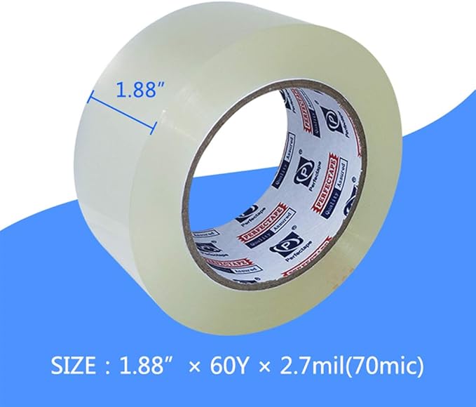 Heavy Duty Packing Tape 6 Rolls, Total 360Y, Clear, 2.7 mil, 1.88 inch x 60 Yards, Ultra Strong, Refill for Packaging and Shipping