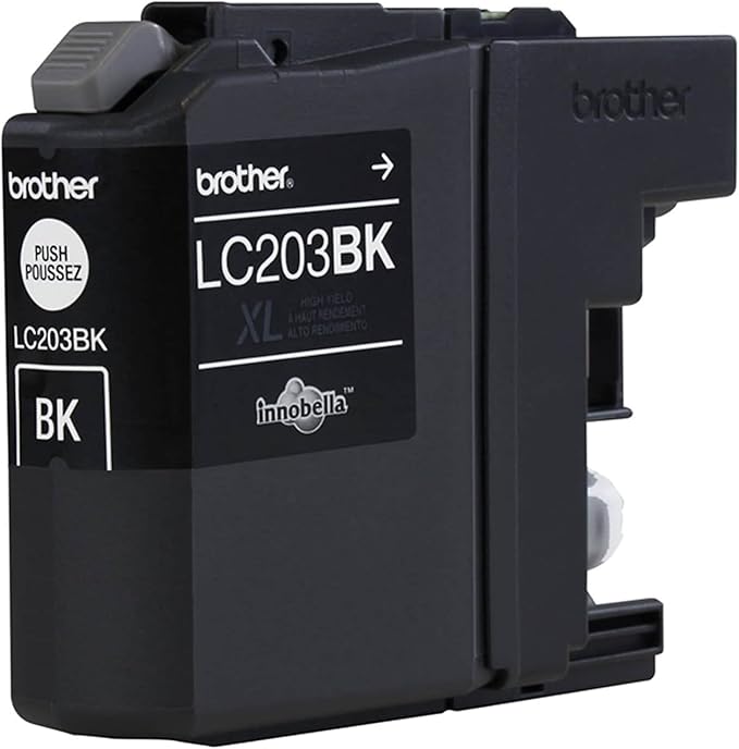 Brother Genuine High Yield Black Ink Cartridges, LC2032PKS, Replacement Black Ink Two Pack, Includes 2 Cartridges of Black Ink, Page Yield Up to 550 Pages/Cartridge, LC203