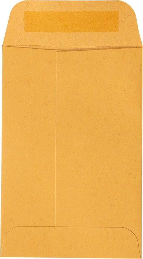 JAM PAPER #4 Coin Business Commercial Envelopes - 3 x 4 1/2 - Brown Kraft Manila - 100/Pack