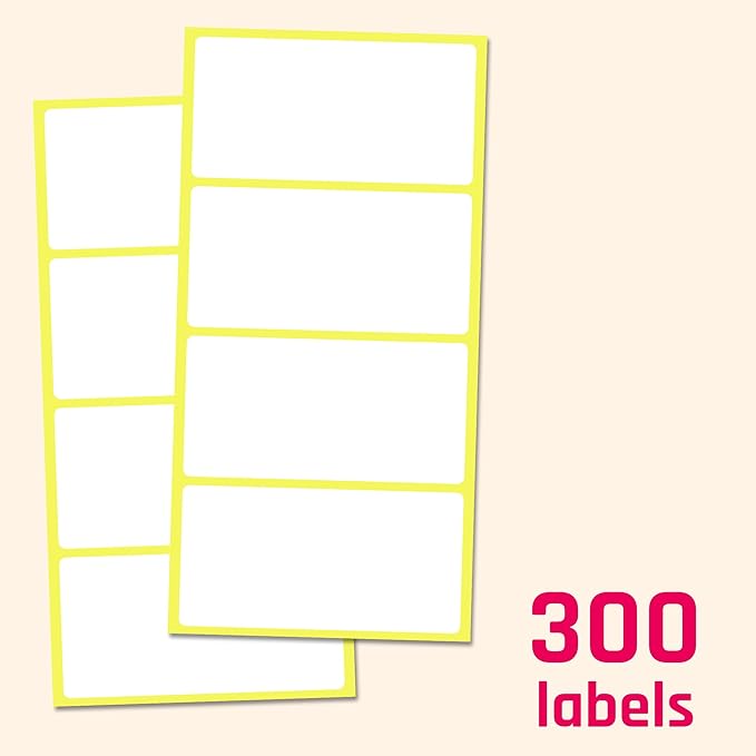 300 Pieces, 3" x 1.5" - Labels Stickers for Storage Bins, Organizing, Moving Boxes - Matte White