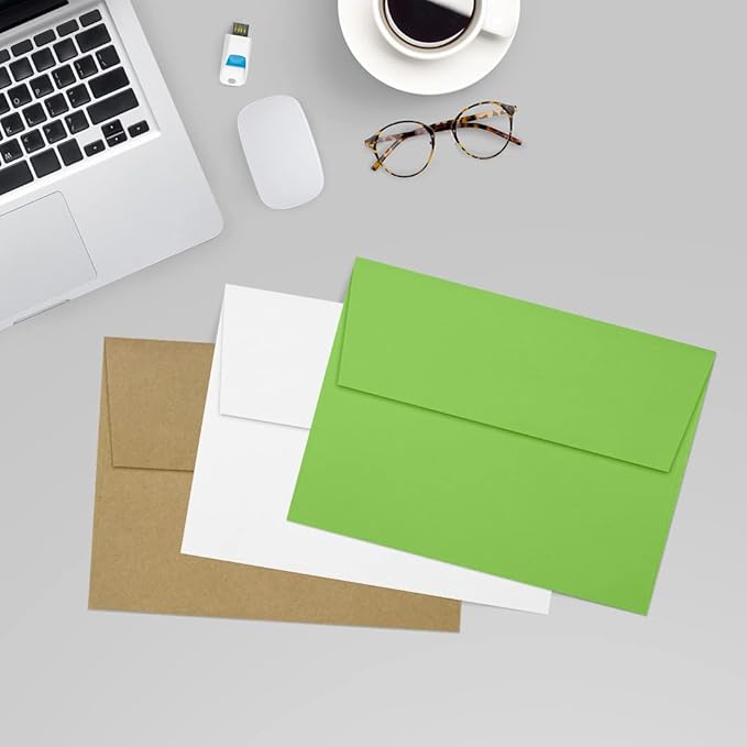 LUXPaper A7 Invitation Envelopes | Peel & Press | 5 1/4" x 7 1/4" | Limelight Green | 80lb. Text | 250 Qty