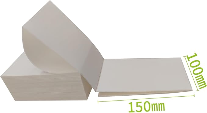 4x6 (100x150mm) Fanfold Direct Thermal Shipping Labels, 8 Stacks / 4000 Labels – Perforated, Compatible with Zebra, Rollo, UPS, FedEx