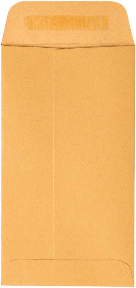 JAM PAPER #6 Coin Business Envelopes with Peel and Seal Closure - 3 3/8 x 6 - Brown Kraft Manila - 50/Pack