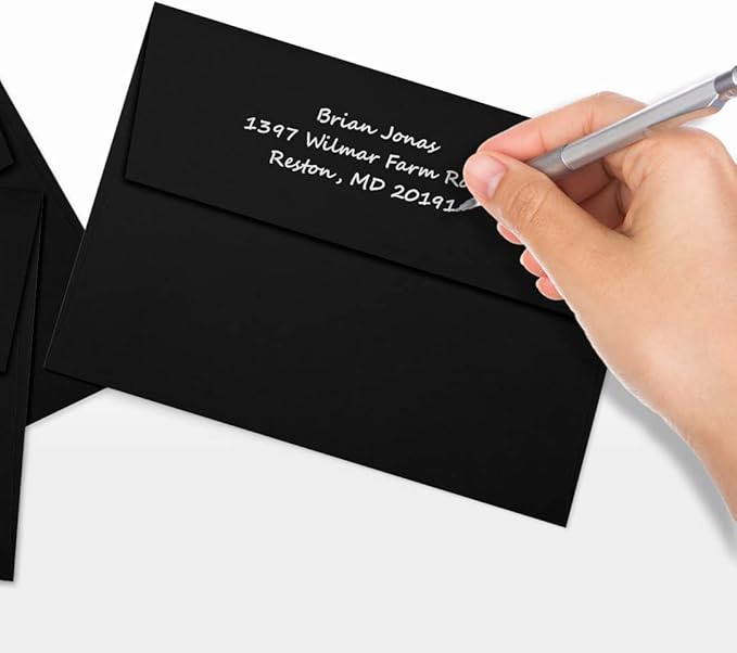 LUXPaper A7 Invitation Envelopes | Peel & Press | 5 1/4" x 7 1/4" | Midnight Black | 80lb. Text | 500 Qty
