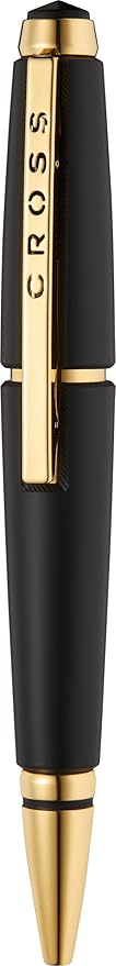 Cross Edge Matte Black Lacquer with Gold PVD Appointments Selectip Rollerball Pen, Black Ink - Elegant Accessory for Smooth Writing - Capless Slide-Open & Snap-Shut Design - Comfortable Grip