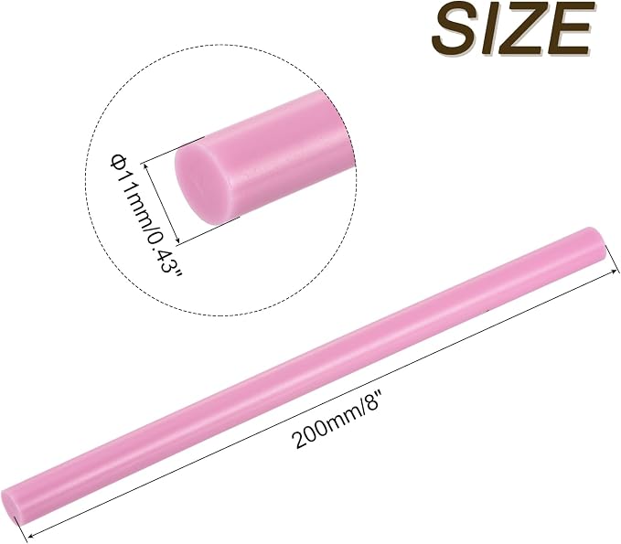 uxcell 30pcs Full Size Hot Glue Gun Sticks 8-inch x 0.43-inch High Sticky Large Hot Glue Sticks for Glue Gun, Pink