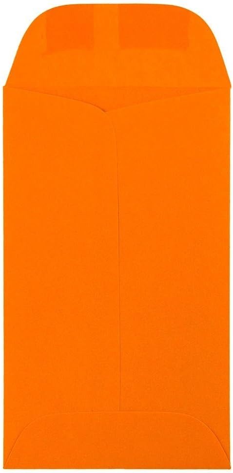 JAM PAPER #3 Coin Business Colored Envelopes - 2 1/2 x 4 1/4 - Orange Recycled - 50/Pack