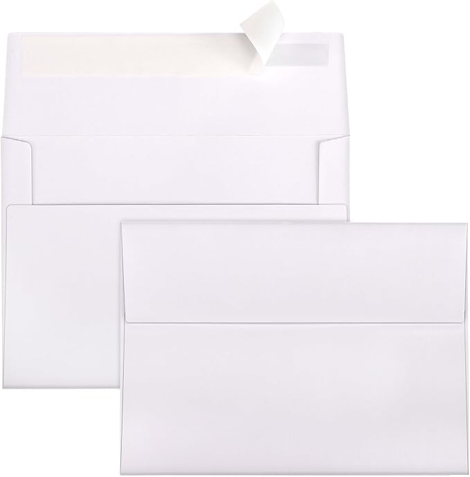 A4 Envelopes Self Seal 500 Pack - 4.25x6.25 White Invitation Envelopes Bulk for 4x6 Postcard, Wedding, RSVP, Thank You Notes, Announcements, Greeting Cards, Photos