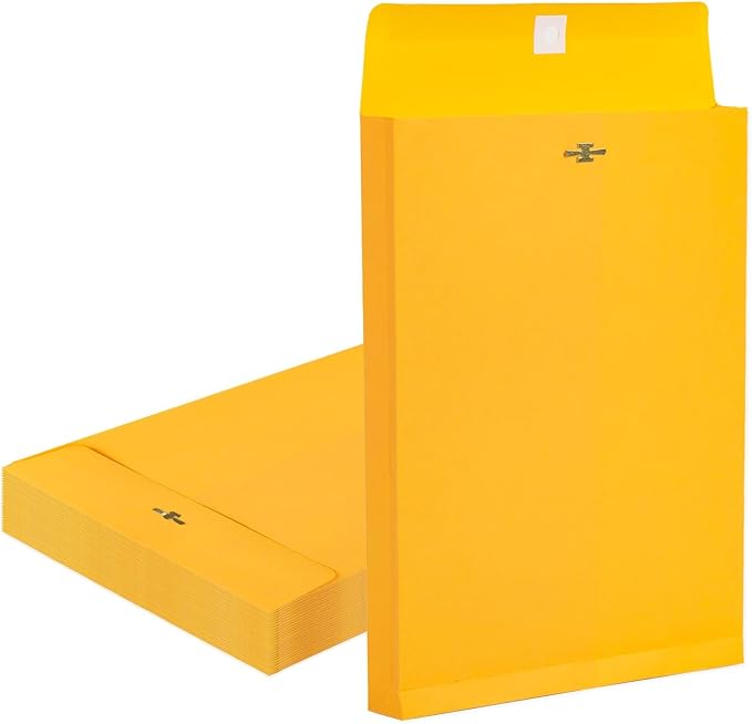Goefun Manilla Envelopes 10x13, 180 GSM Heavyweight | Expandable, Clasp and Gummed Seal, For Documents, Home, Office, Business Mailing and Storing, 25 Pack