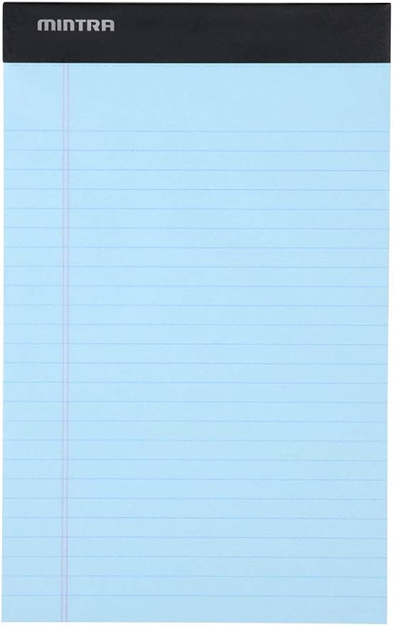 Mintra Office Colorful Legal Pads - Includes 2 Blue, 2 Pink, and, 2 Green Writing Pads, Micro Perforated Lined Sheets, Ideal for Professional & Personal Use, 5"x8" Narrow Ruled, 6 pack Pastel Set 2