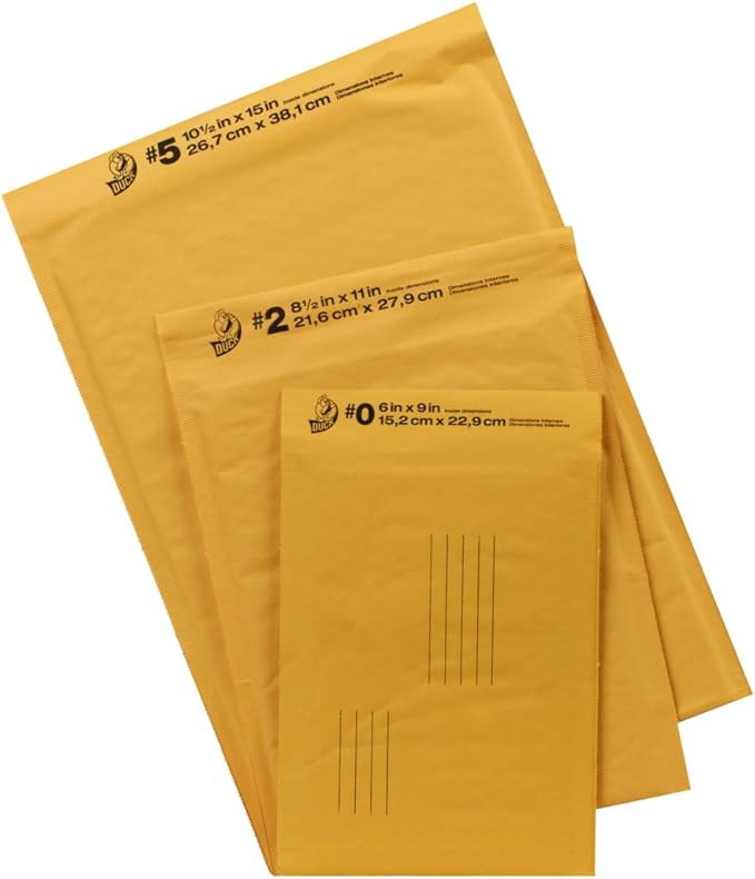 Duck Brand Kraft Bubble Mailers, #2 - 8.5 x 11 Inches, 25-Pack (394492)