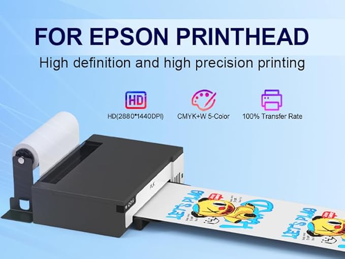PLK A3 DTF Printer,XP600 DTF Machine,Roll Feeder & Film-Cutter,Double-Speed,Upgraded L18058 with White Ink Stirring System,Custom Garment Printing (A3 Printer+Oven)