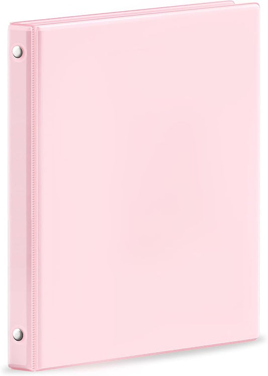 SUNEE 3 Ring Binder 1/2 Inch 1 Pack, Clear View Binder Three Ring PVC-Free (Fit 8.5x11 Inches) for School or Office Supplies, Pink
