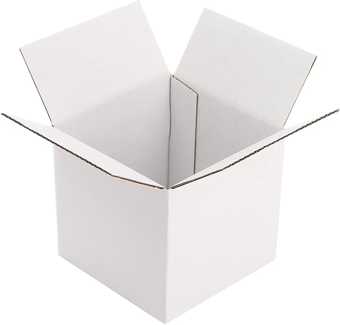 Peohud 40 Pack Small Shipping Boxes, 4 x 4 x 4 Inches White Corrugated Cardboard Box, Mailing Box for Shipping, Packing Storage, Gift Box, Recyclable