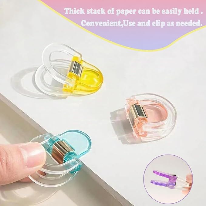 24Pack Colourful Binding Clips & Paper Clips,Medium Paper Clips 1.6*1Inch. | Reusable Medium clips，Binder Clips Paper Clamps for Office, Home ,School and Business