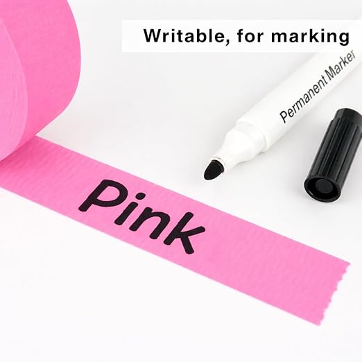 3 Pack Pink Painters Tape - Masking Tape 1 Inch Wide - Multi-Surface, Smart Adhesion, Indoor & Outdoor - 270FT Total - Paint Tape for DIY, Labeling, Art, Car, General Purpose (#3910)