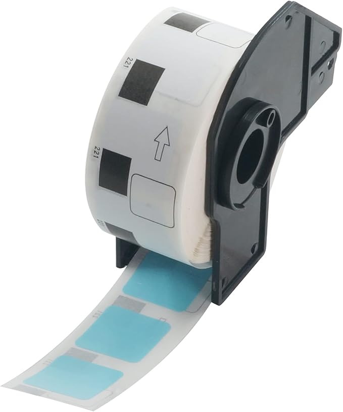 BETCKEY - Square Labels Replacement for Brother DK-1221 (0.9 in x 0.9 in), Compatible with Brother QL Label Printers [1 Rolls/1000 Labels, Light Blue]