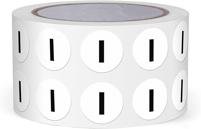 Letter I Stickers 0.5 Inch Vinyl Round Alphabet Label 1000 PCS | Self-Adhesive, Removable, Waterproof, Circle Capital Dots Tags, for Home Office Inventory Classroom