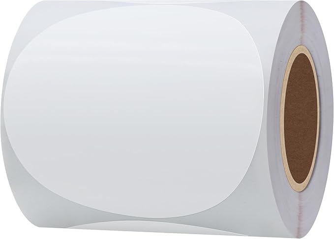 Hybsk White Permanent Color-Code Dot Stickers Round Semi Gloss Paper Stickers Adhesive Label (3 inch)