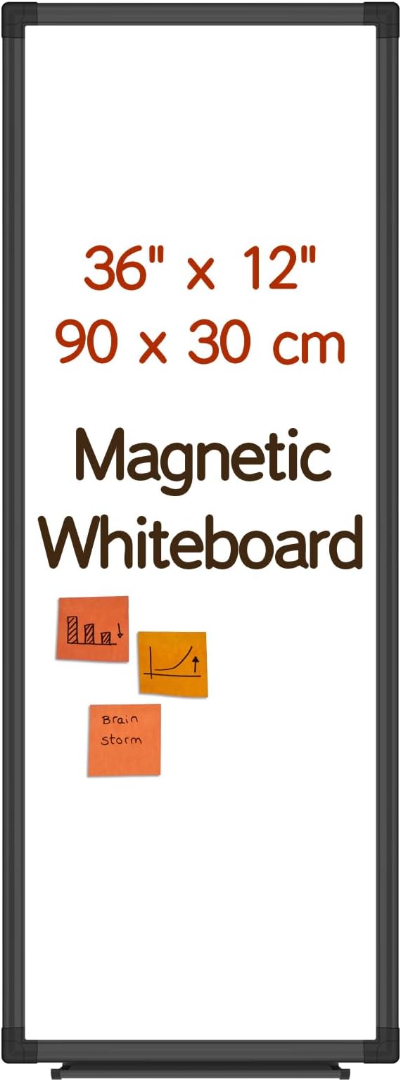 XBoard 36 x 12 Inches Magnetic White Board, Long Narrow Dry Erase Board for Wall, Slim Portable to-do List Whiteboard