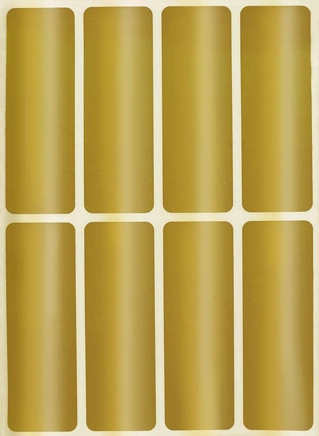 3x1 inch Rectangular Color Coding Labels (75mm x 25mm) Metallic Gold Blank Stickers Labels 864 - Pack by Royal Green