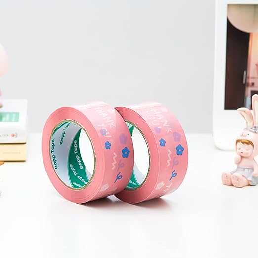 Designer Cute Packing Tape, Colorful Printing Shipping Tape, Carton Decorative Tape for Sealing Boxes, Thank You - Pattern, 1.77" x 110 yd