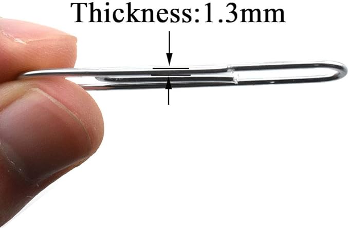HAHIYO Paper Clips Large 2 inches Length Silver Paperclips Vinyl Coated Prevent Scratching Tearing The Pages Sturdy for Bookmark Organize Home Office School 80 Pack