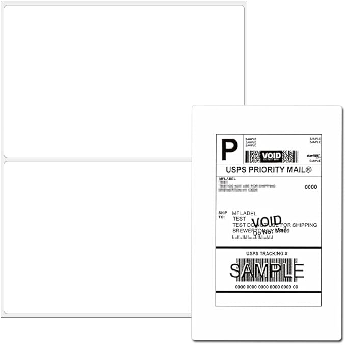 Half Sheet Laser & Inkjet - Rounded Corner Shipping Address Labels - 5-1/2" X 8-1/2" (10000 Labels)