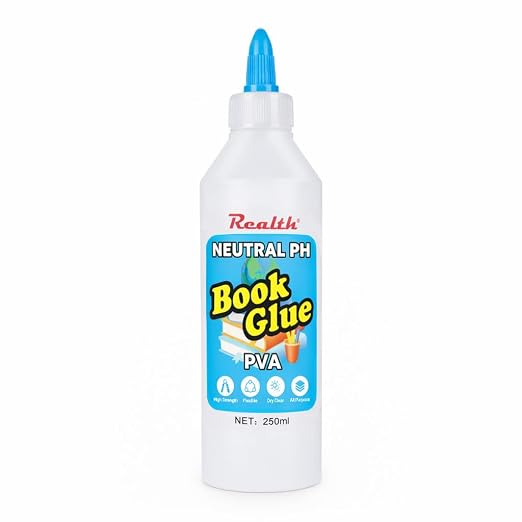 Book Binding PVA Glue PH Neutral, Acid-Free Tacky Adhesive 8.45 Fl Oz | Hardcover, Paperback, Bible & Journal Repair
