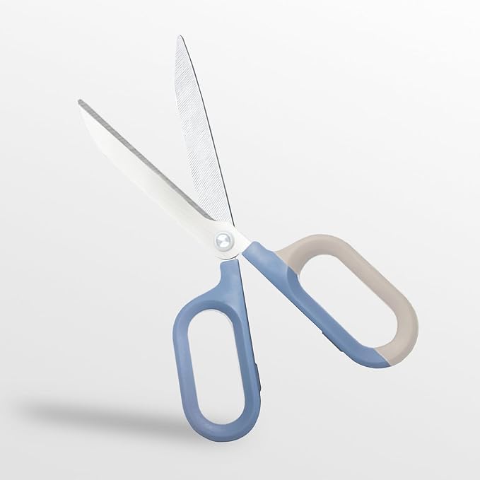 Blue Cute Office Scissors with Comfort-Grip Handles, Sharp Craft Scissors for DIY Art, Sewing, Fabric, Student, Teacher, and Home Use(7", Blue-1Pack)