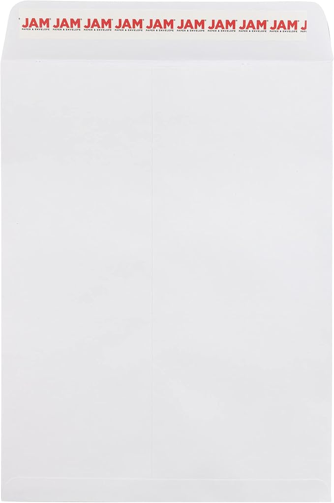 JAM PAPER 9 x 12 Open End Catalog Commercial Envelopes with Peel and Seal Closure - White - Bulk 250/Box