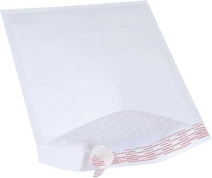 BOX USA Bubble Mailers 8-1/2" x 12" White (100-Pack) – Self-Seal Padded Envelopes with Bubble Lining, Poly Bubble Mailer Shipping Bags for Small Business, Ecommerce & Fulfillment Packaging