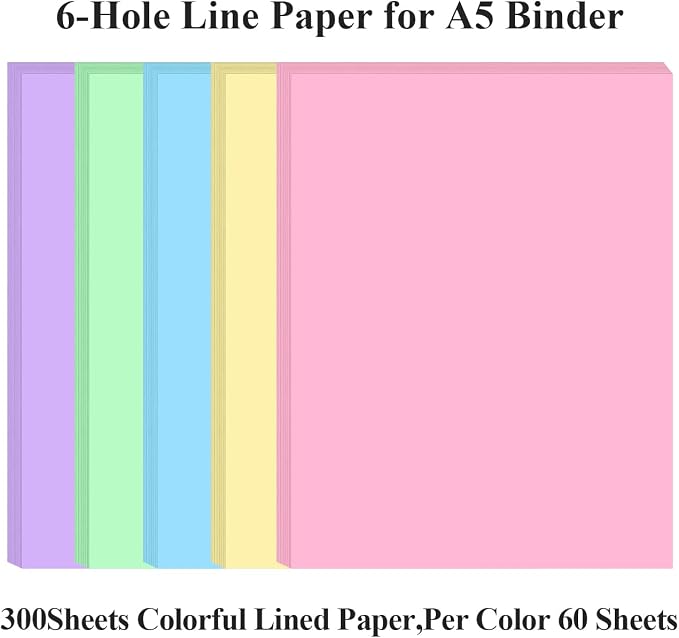 (3-Pack) 8.5" x 11" Colored Copy & Print Paper - 300 Sheets/600 Pages 5 Colors Rainbow A4 Printer Paper, 20 lb Letter Size Colored Origami Paper in Office/School/Home