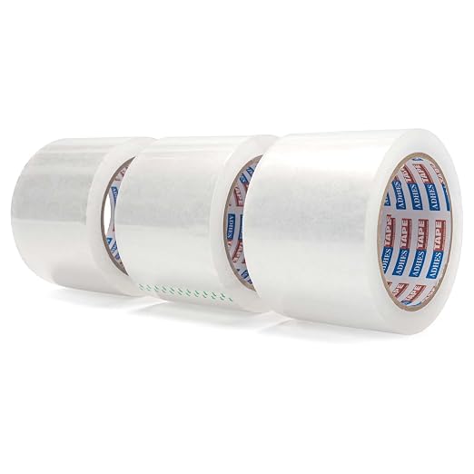 ADHES Packaging Tape 2.7MIL Heavy Duty Packing Tape Mailing Tape,3 Rolls | 3" x 165 ft (55 Yards) Clear Shipping Tape, Ultra-Strong & Durable for Packaging, Moving, Mailing, and Sealing