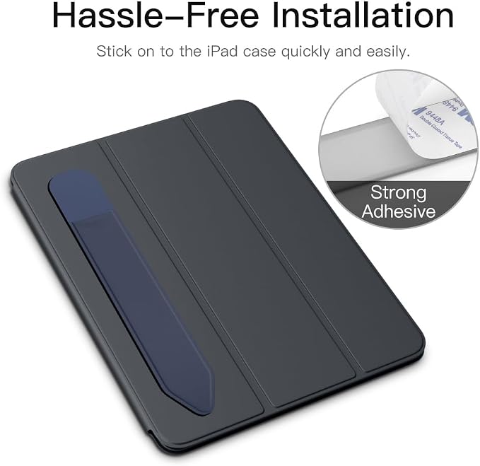 MoKo Adhesive Pencil Case Holder Sticker for Apple Pencil, Indigo | Elastic Pencil Pocket Pouch, Adhesive Sleeve, Attached to iPad Case, For Pro/USB-C/1st/2nd Gen and Similarly Stylus Pens