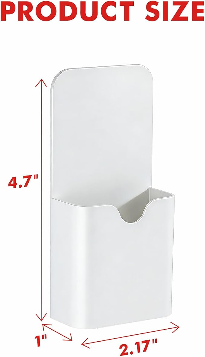 BEYGORM Magnetic Pen Holder for Refrigerator, Pencil Cup Organizer (White) | Upgraded 1.5mm thick magnetic backing for whiteboards, lockers & fridge; 4 Pcs dry erase marker holder for classroom & office
