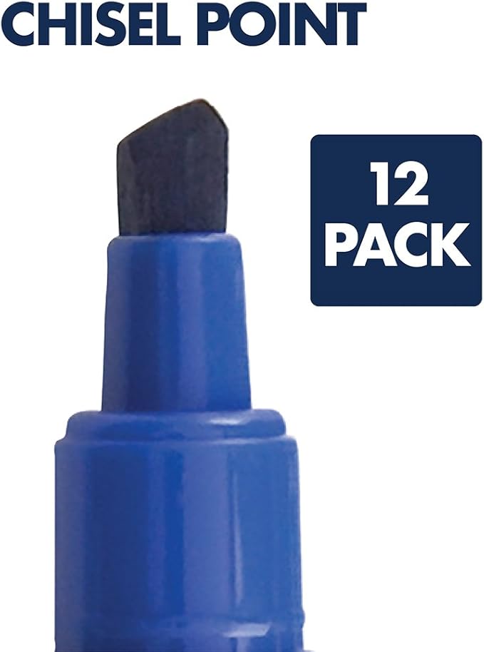 Quartet Dry Erase Markers, Whiteboard Markers, Chisel Tip, EnduraGlide, White Board Dry Erase Pens for Teachers, Home School & Office Supplies, Blue, 12 Pack (5001-3M)