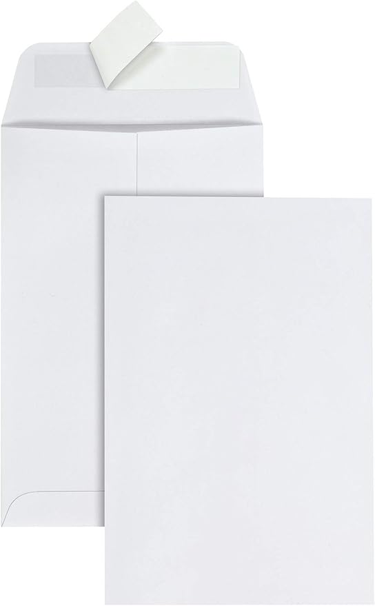 Quality Park 6 x 9 Catalog Envelopes with Self Seal Closure, for Mailing, Storage and Organizing, 28 lb. White Wove, 100 per Box (QUA44182)