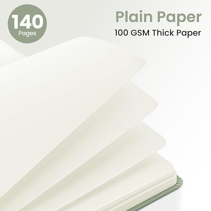 Blank Spiral Journal Notebook for Women, A5 Blank Notebook Journals for Writing, Hardcover Notebooks for Work, Note taking and Office School Supplies,140 Pages - Green