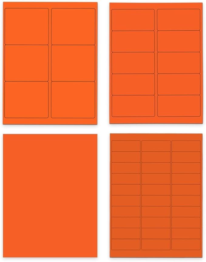 JAM PAPER Shipping & Mailing Address Labels - Multi Size Assortment - Orange - 370/Pack