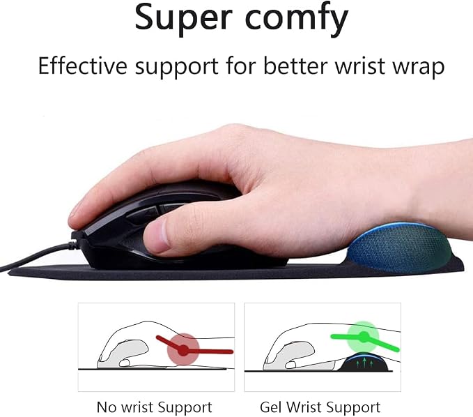 Ergonomic Mouse Pad with Wrist Rest, Gel Wrist Support Mousepad, Pain Relief Laptop Computer Mouse Pad, Non-Slip Mouse Pads for Office & Home (Purple)