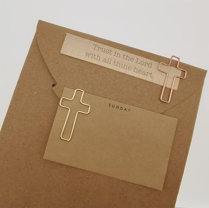 50 PCS Cross Paper Clips, Bible Study Supplies Bible Stuff Things Accessories Christian Bookmark Clips Bulk